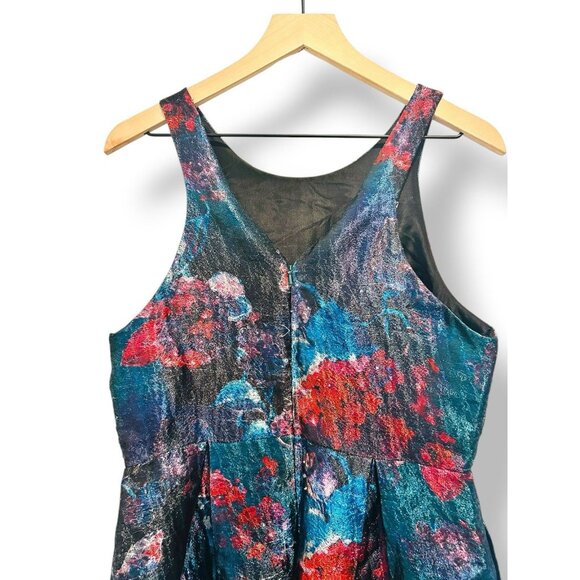 Hutch Anthropologie Floral Metallic Jacquard Mini Dress Size 10 Abstract Print - Picture 9 of 16